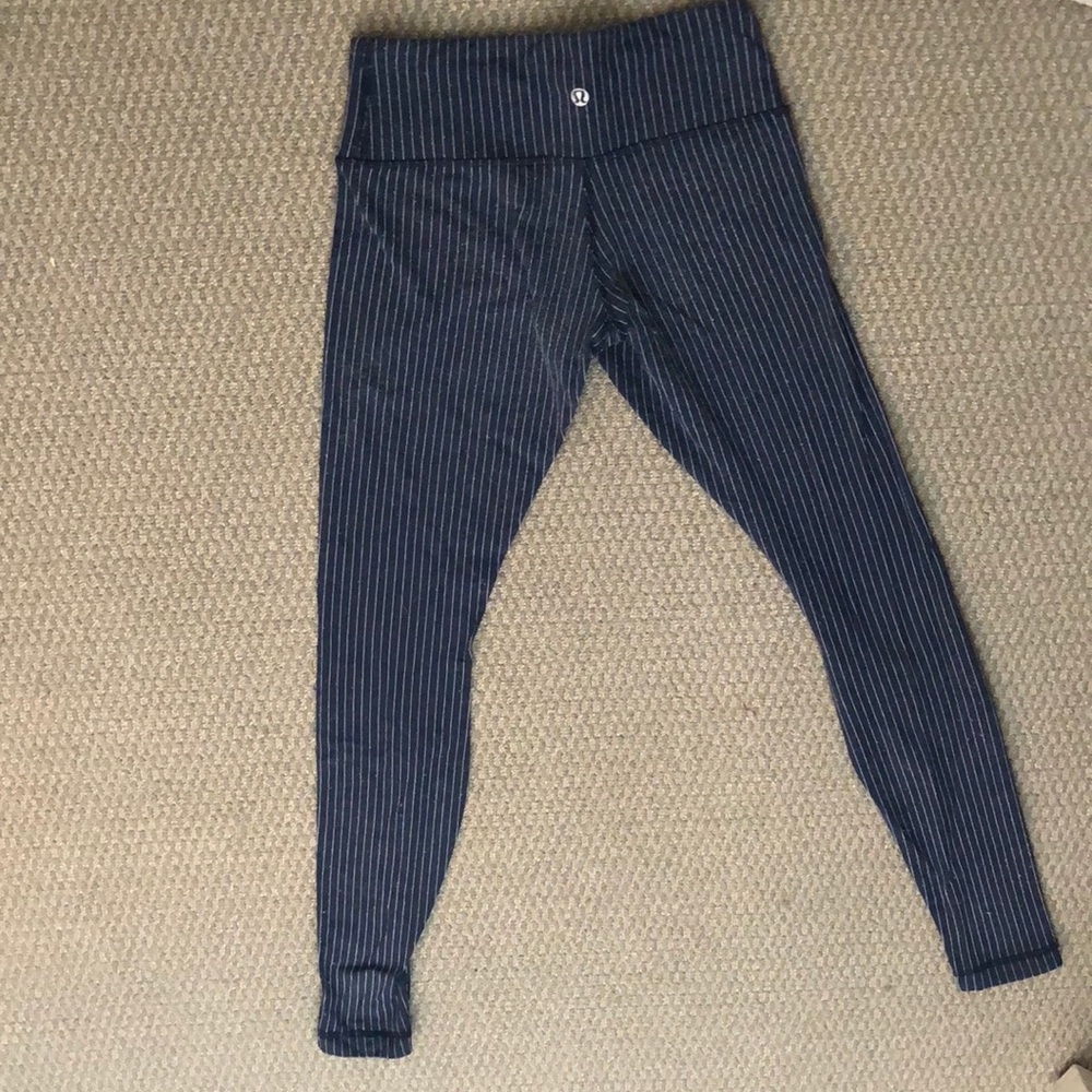 Lululemon Navy Pinstripe Leggings size 4